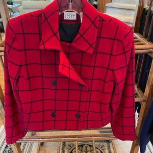 Red & Black Windowpane Jacket